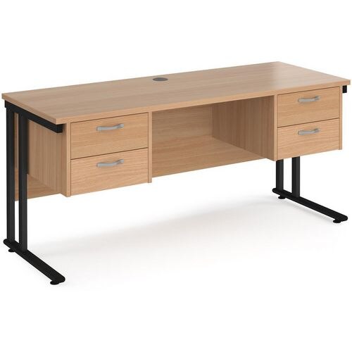 Dams International Desk MC616P22KB 1,600 x 600 x 725 x 800 - 990 mm