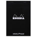 Rhodia Notepad 16559C A5 Dotted Stapled Top Bound Cardboard Soft Cover Black Perforated 160 Pages