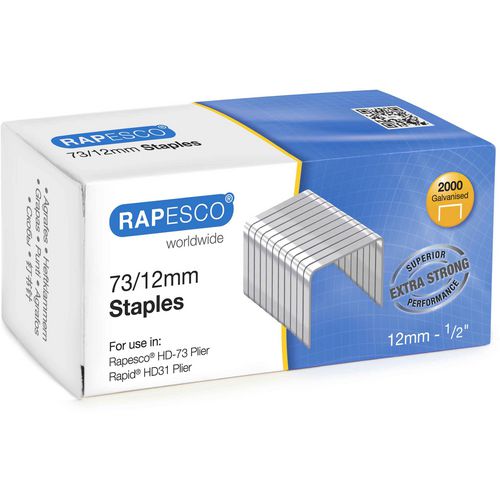 Rapesco Staples 73/12 1261 Steel Silver Pack of 2000