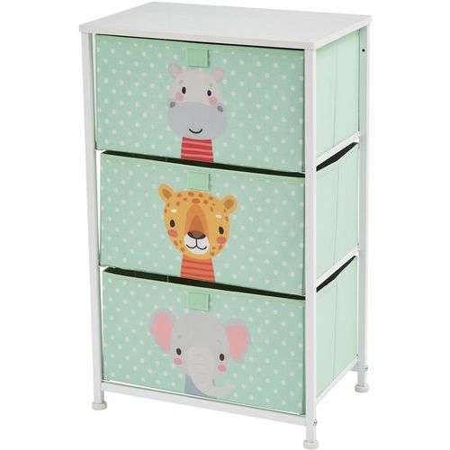 Liberty House Toys Storage Chest 5L-202-JUN Steel and Fabric 2+ 450 (W) x 300 (D) x 730 (H) mm Green