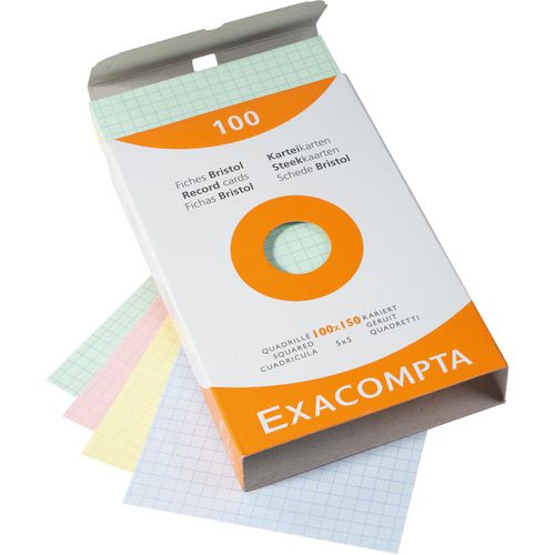 Exacompta Index Cards 13272E 100 x 150 mm Assorted 10.2 x 15.3 x 2.5 cm Pack of 10