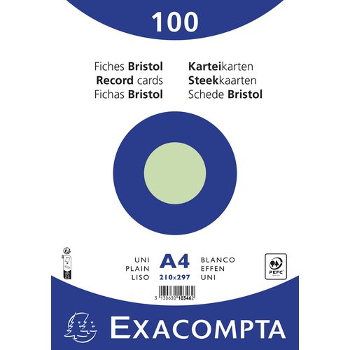 Exacompta Index Cards 10346E A4 Green 21 x 29.7 x 2.3 cm Pack of 10