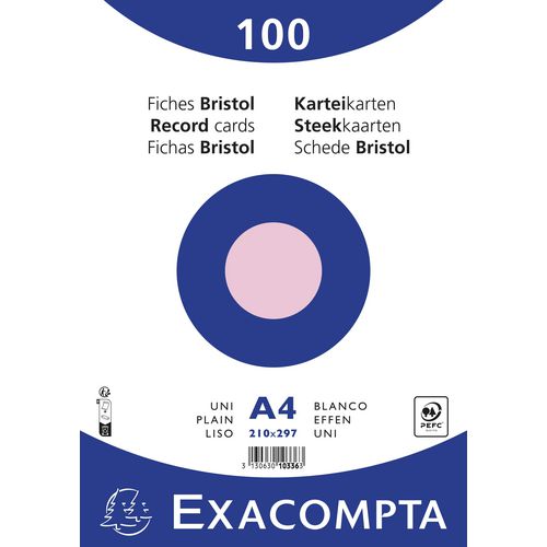 Exacompta Index Cards 10336E A4 Pink 21 x 29.7 x 2.3 cm Pack of 10