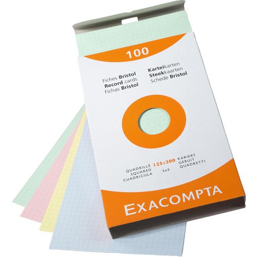 Exacompta Index Cards 13273E 125 x 200 mm Assorted 12.7 x 20.3 x 2.5 cm Pack of 12