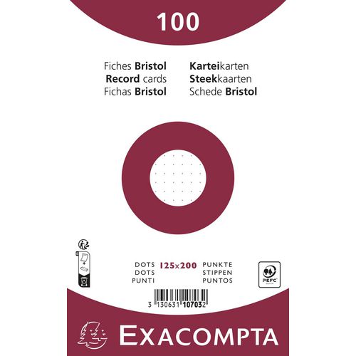 Exacompta Index Cards 10703E 125 x 200 mm White 12.7 x 20.3 x 2.5 cm Pack of 12