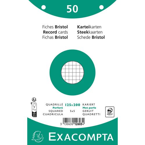 Exacompta Index Cards 12603E 125 x 200 mm White 12.7 x 20.3 x 1.1 cm Pack of 24