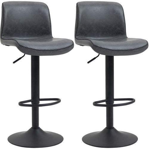 HOMCOM 2 Seat stool Dark Grey PU Leather 420 x 510 x 850 mm