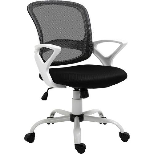 Vinsetto Manual Chair Black Mesh (polyester), Linen (polyester)