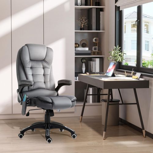 Vinsetto Manual Chair Grey Velvet-feel fabric