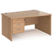 Dams International Maestro 25 Height Adjustable Wave Desk Beech Wood 1,400 x 725 x 800 - 990 mm