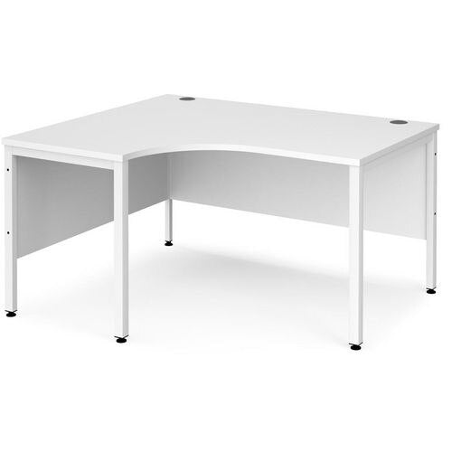 Dams International Left Hand Ergonomic Desk MB14ELWHWH 1,400 x 1,200 x 725 mm