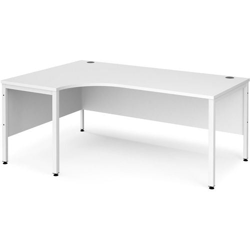 Dams International Left Hand Ergonomic Desk MB18ELWHWH 1,800 x 1,200 x 725 mm