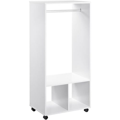 HOMCOM Wardrobe Aluminium, Particle Board White 40 x 60 x 128 cm