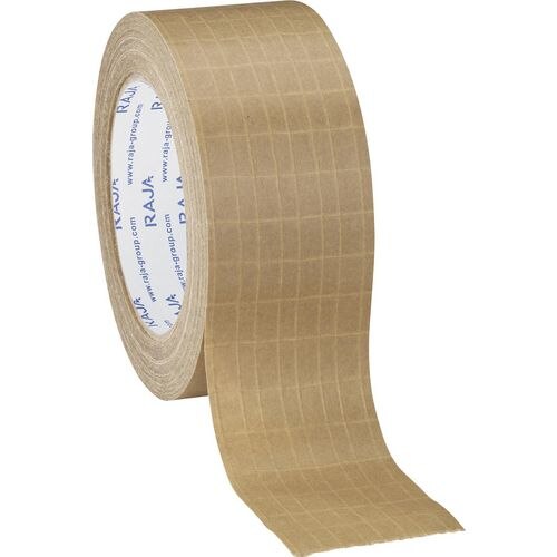 RAJA Packaging Tape N/A Brown 50 mm (W) x 25 m (L) Paper Pack of 36