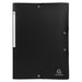 Exacompta OpaK 3 Flap Folder 55081E PP (Polypropylene) Rubber Band 24 (W) x 0.2 (D) x 32 (H) cm Black Pack of 50