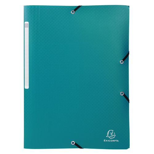 Exacompta OpaK 3 Flap Folder 55083E PP (Polypropylene) Rubber Band 24 (W) x 0.2 (D) x 32 (H) cm Dark green Pack of 50