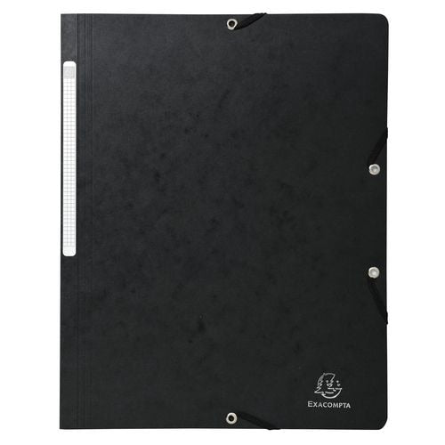 Elastic Folder Exacompta 55411E Mottled Pressboard Rubber Band 24 (W) x 0.3 (D) x 32 (H) cm Black Pack of 50