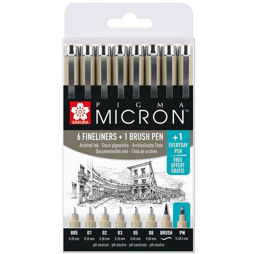 Sakura Fineliner Pen POXSDK8S Black 0.86 x 1.65 x 0.14 cm Pack of 8