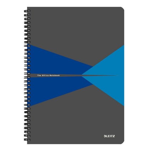 LEITZ Office Wirebound Notebook A4 Ruled PP (Polypropylene) Blue Perforated Pack of 5