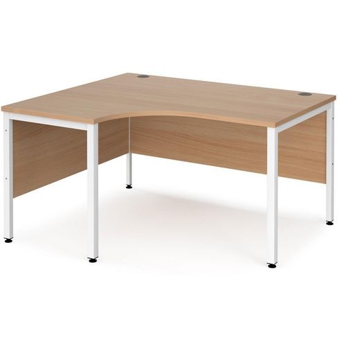 Dams International Left Hand Ergonomic Desk MB14ELWHB 1,400 x 1,200 x 725 mm