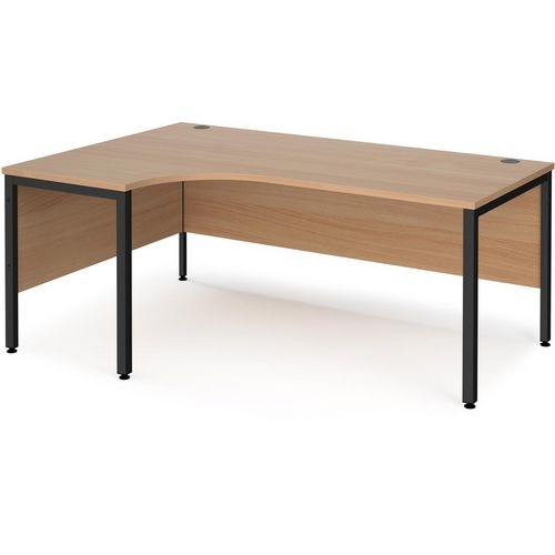 Dams International Left Hand Ergonomic Desk MB18ELKB 1,800 x 1,200 x 725 mm