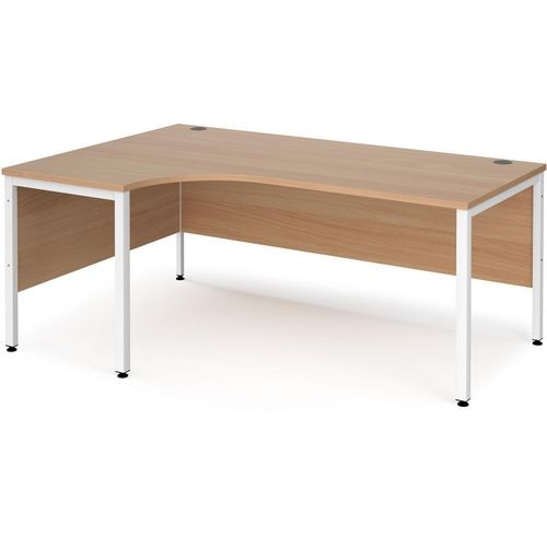 Dams International Left Hand Ergonomic Desk MB18ELWHB 1,800 x 1,200 x 725 mm