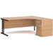 Dams International Desk with Pedestal EBK18RB 1,800 x 1,626 x 725 mm