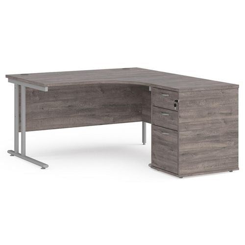Dams International Desk with Pedestal EBS14RGO 1,400 x 1,626 x 725 mm