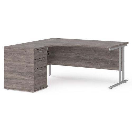Dams International Desk with Pedestal EBS16LGO 1,600 x 1,626 x 725 mm