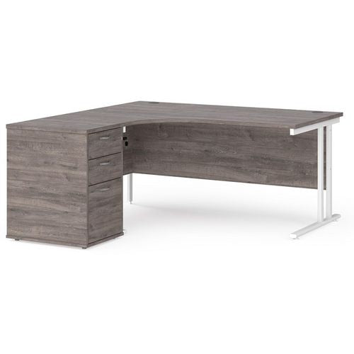 Dams International Desk with Pedestal EBWH16LGO 1,600 x 1,626 x 725 mm
