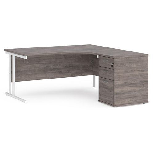 Dams International Desk with Pedestal EBWH16RGO 1,600 x 1,626 x 725 mm