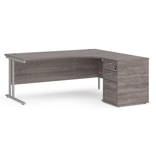 Dams International Desk with Pedestal EBS18RGO 1,800 x 1,626 x 725 mm