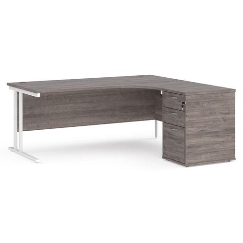 Dams International Desk with Pedestal EBWH18RGO 1,800 x 1,626 x 725 mm