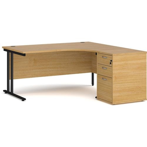 Dams International Desk with Pedestal EBK16RO 1,600 x 1,626 x 725 mm