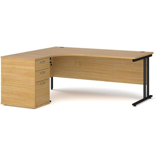 Dams International Desk with Pedestal EBK18LO 1,800 x 1,626 x 725 mm