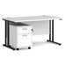 Dams International Straight Desk with 2 Drawer Pedestal SBK214WH 1,400 x 800 x 725 mm