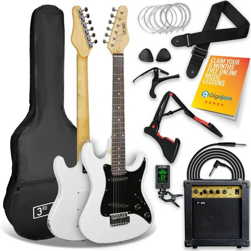 3rd Avenue 3/4 Electric Guitar Set White