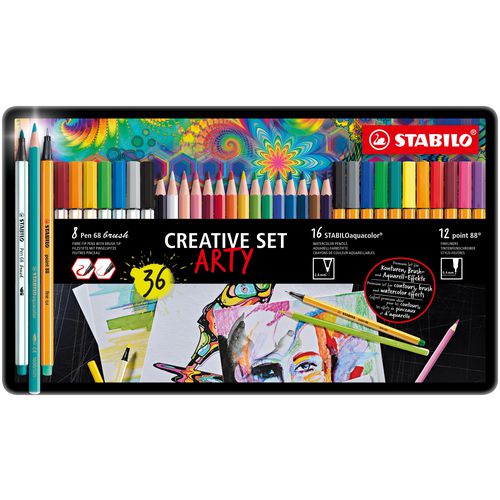 STABILO Fineliner Brush Aquacolor Assorted Pack of 36