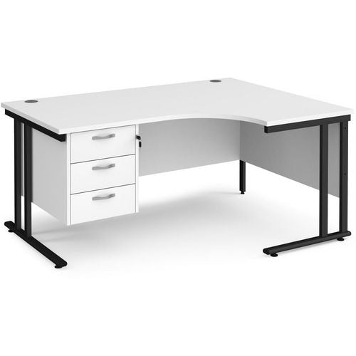 Dams International Right Hand Ergonomic Desk MC16ERP3KWH 1,600 x 1,200 x 725 x 800 - 990 mm
