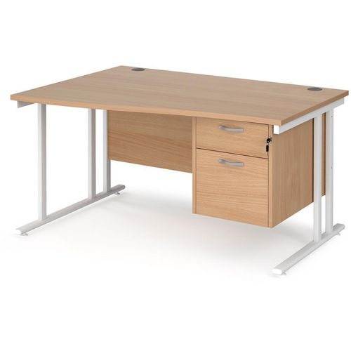 Dams International Wave Desk MC14WLP2WHB 1,400 x 725 x 800 - 990 mm