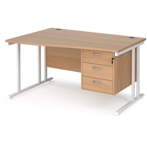 Dams International Wave Desk MC14WLP3WHB 1,400 x 725 x 800 - 990 mm