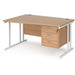 Dams International Wave Desk MC14WLP3WHB 1,400 x 725 x 800 - 990 mm