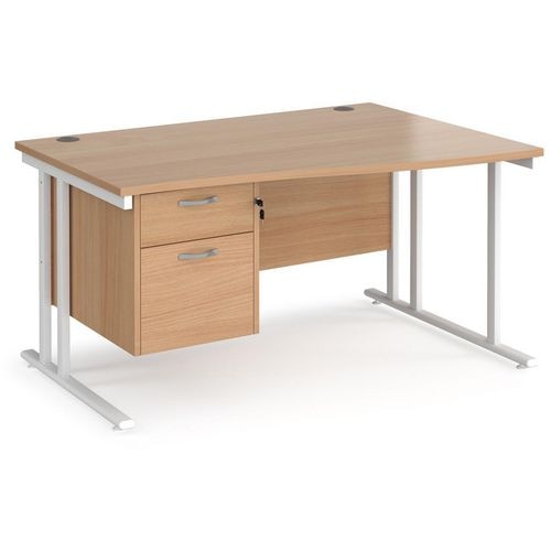 Dams International Wave Desk MC14WRP2WHB 1,400 x 725 x 800 - 990 mm