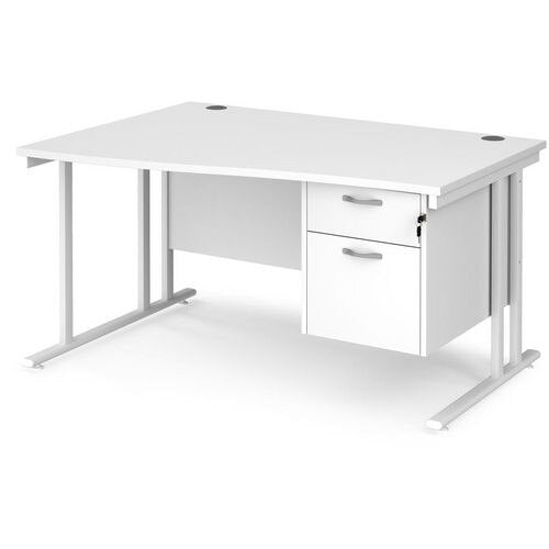 Dams International Wave Desk MC14WLP2WHWH 1,400 x 725 x 800 - 990 mm