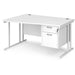 Dams International Wave Desk MC14WLP2WHWH 1,400 x 725 x 800 - 990 mm