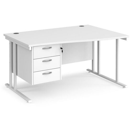 Dams International Wave Desk MC14WRP3WHWH 1,400 x 725 x 800 - 990 mm