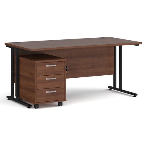 Dams International Straight Desk with 3 Drawer Pedestal SBK316W 1,600 x 800 x 725 mm