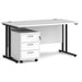 Dams International Straight Desk with 3 Drawer Pedestal SBK314WH 1,400 x 800 x 725 mm