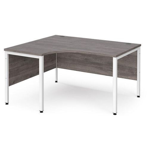 Dams International Left Hand Ergonomic Desk MB14ELWHGO 1,400 x 1,200 x 725 mm