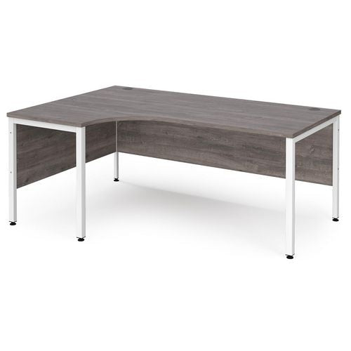 Dams International Left Hand Ergonomic Desk MB18ELWHGO 1,800 x 1,200 x 725 mm